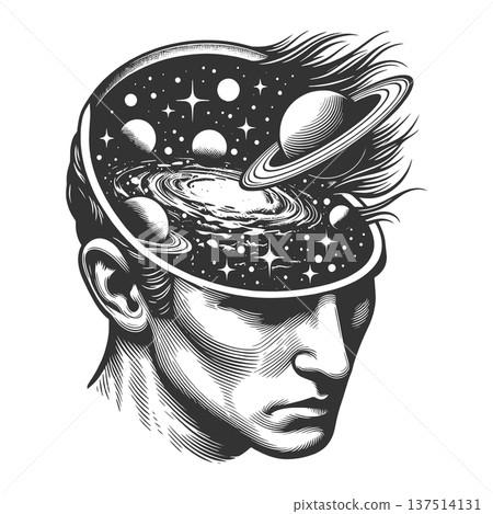 Open Human Mind Revealing Cosmic Universe Inside Open Human Mind Revealing Cosmic Universe Inside 137514131