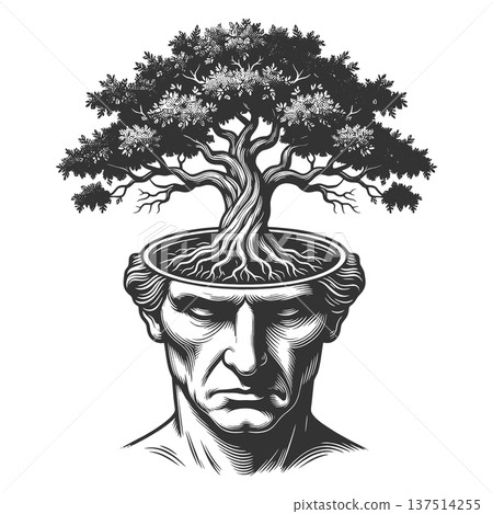 Human Mind Growing Tree Of Knowledge vector 137514255