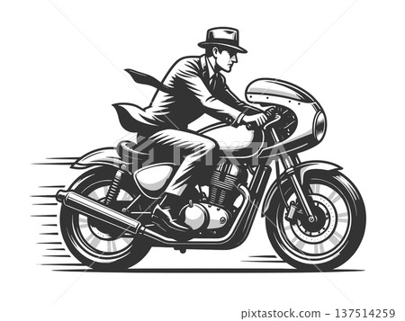 Businessman Riding Motorcycle Speed Concept 137514259