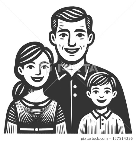 Happy Family Portrait Father Mother And Son 137514356
