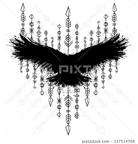 Tunic grunge ink blots raven Tunic grunge ink blots raven 137514708