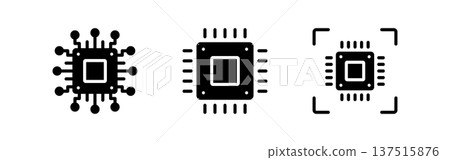 Circuit board and electronic circuit icon set (vector) 137515876