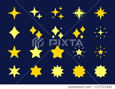 夜空閃爍星辰圖示集(向量圖) 夜空閃爍星辰圖示集(向量圖) 137515883
