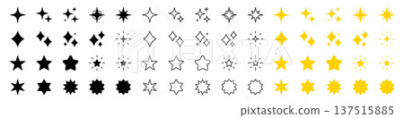Large set of sparkling star icons (vector) Large set of sparkling star icons (vector) 137515885