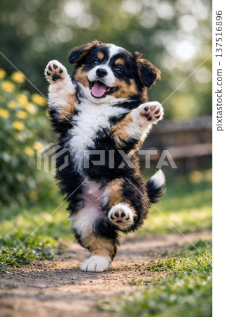 Puppy dancing Puppy dancing 137516896