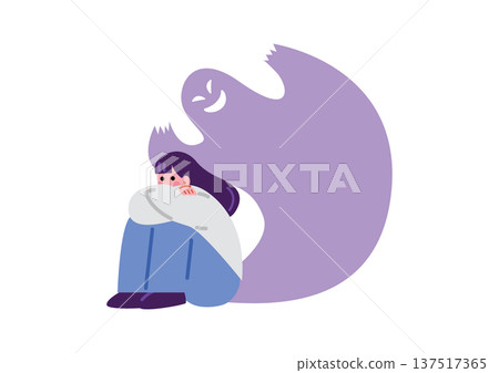 患有精神疾病的女性插圖 患有精神疾病的女性插圖 137517365