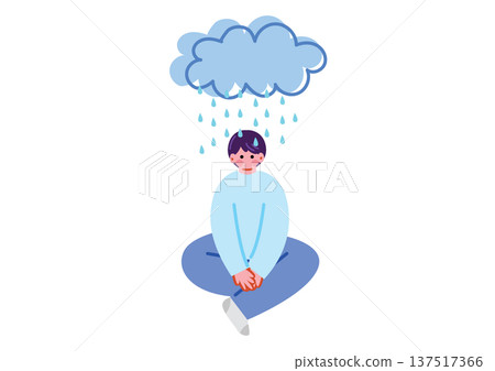一幅描繪男人沮喪的插圖 一幅描繪男人沮喪的插圖 137517366
