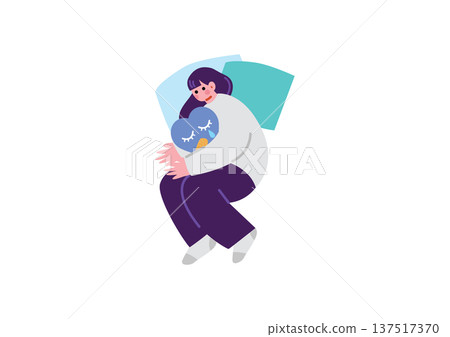 患有精神疾病的女性插圖 患有精神疾病的女性插圖 137517370
