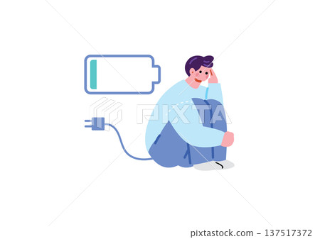Illustration of a listless man Illustration of a listless man 137517372
