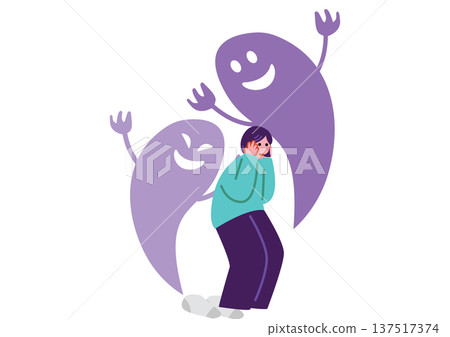 Illustration of a woman suffering from mental illness Illustration of a woman suffering from mental illness 137517374