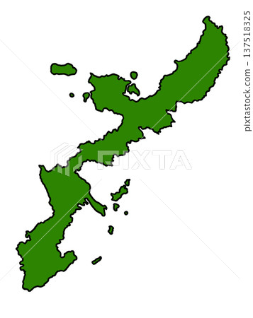 Map of Okinawa Prefecture (green border) 137518325