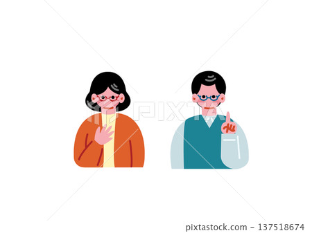 簡單的男性和女性插圖 137518674