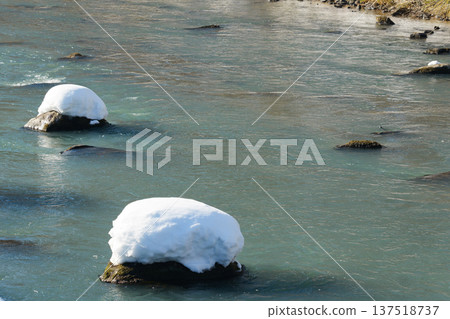 Winter Biei River Winter Biei River 137518737