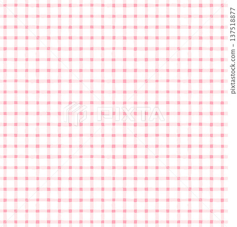 Thin hand-painted tile gingham check (pink) 137518877