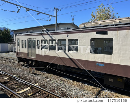 This is train, vehicle, 6203, of the Chichibu Railway, a railway in Chichibu City, Saitama Prefecture. This is train, vehicle, 6203, of the Chichibu Railway, a railway in Chichibu City, Saitama Prefecture. 137519166