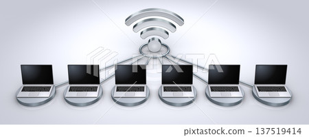 Wi-Fi 圖示和筆記型電腦網絡 137519414