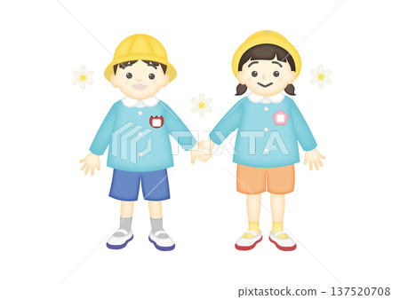 穿著幼兒園制服的友善兒童 137520708