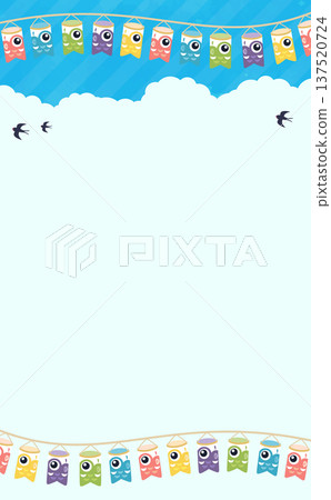 鯉魚彩帶花環 兒童節相框 4_豎版 137520724