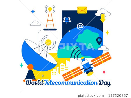 World Telecommunication Day Vector Illustration With Global Network Connections, Digital Communication Technology, Internet Connectivity Background World Telecommunication Day Vector Illustration With Global Network Connections, Digital Communication Technology, Internet Connectivity Background 137520867