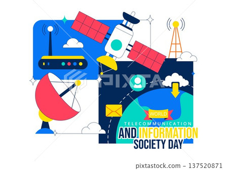 World Telecommunication Day Vector Illustration With Global Network Connections, Digital Communication Technology, Internet Connectivity Background World Telecommunication Day Vector Illustration With Global Network Connections, Digital Communication Technology, Internet Connectivity Background 137520871