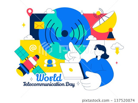 World Telecommunication Day Vector Illustration With Global Network Connections, Digital Communication Technology, Internet Connectivity Background World Telecommunication Day Vector Illustration With Global Network Connections, Digital Communication Technology, Internet Connectivity Background 137520874