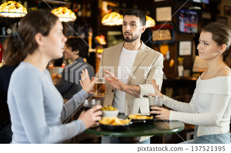 Man tries unsuccessfully to flirt with woman 137521395