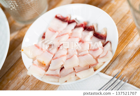 Pieces of raw pork lard Pieces of raw pork lard 137521707