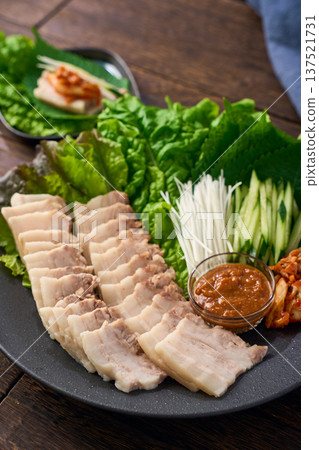 Possum - boiled pork and vegetable wrap Possum - boiled pork and vegetable wrap 137521731