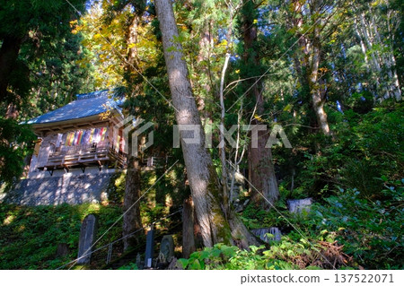The main hall of Midama Fudoson and Shichidan Falls in Akiyamago, Niigata Prefecture The main hall of Midama Fudoson and Shichidan Falls in Akiyamago, Niigata Prefecture 137522071