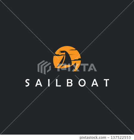 Classic Fishing Boat sailboat logo for Marine Industry Brand Identity 137522553