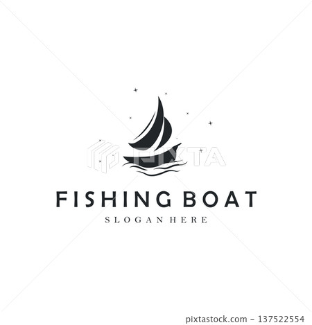 Classic Fisherman Symbol Sailing Logo for Maritime Industry Business 137522554