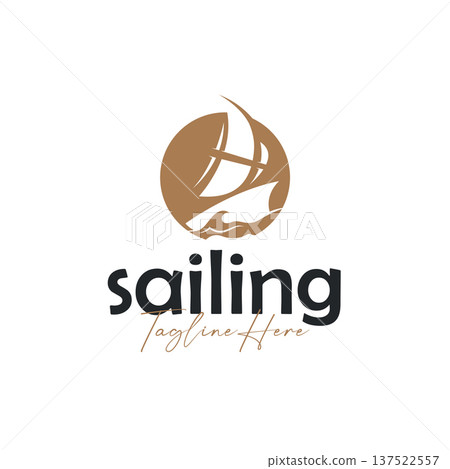 Minimalist sailing themed logo in the shape of a fishing boat for the company 137522557
