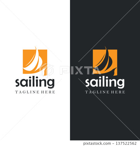 Fishing Sailboat Logo for business branding and illustration design template Fishing Sailboat Logo for business branding and illustration design template 137522562
