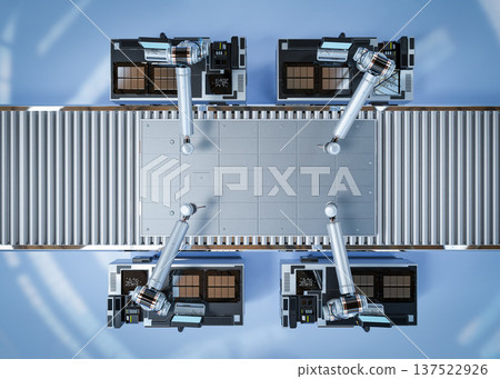 3d rendering robotic arms manufacture electric car battery 3d rendering robotic arms manufacture electric car battery 137522926