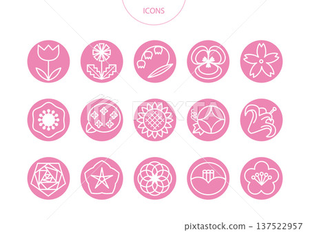 Various types of flower icon pictogram vector illustration set Various types of flower icon pictogram vector illustration set 137522957
