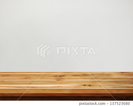 A beautifully patterned wooden table is empty against a white background. A beautifully patterned wooden table is empty against a white background. 137523080