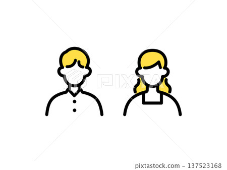 男女大學生插畫 男女大學生插畫 137523168