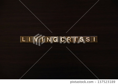 「生活危機」字母磚：生活危機與物價上漲的概念 137523189