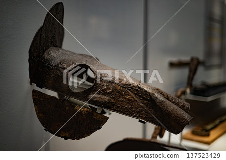 Iron horse harness, ancient decoration, craft, armor, mask, horse mask, horse armor, history, craft 137523429