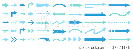 Arrows vector illustration set. Icon, simple Arrows vector illustration set. Icon, simple 137523486