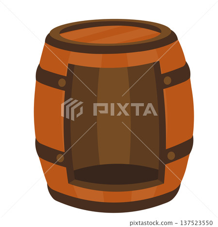 Illustration of a hollowed-out wine barrel interior Illustration of a hollowed-out wine barrel interior 137523550
