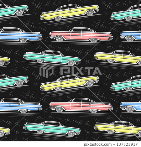 Vector American Car seamless pattern 137523917