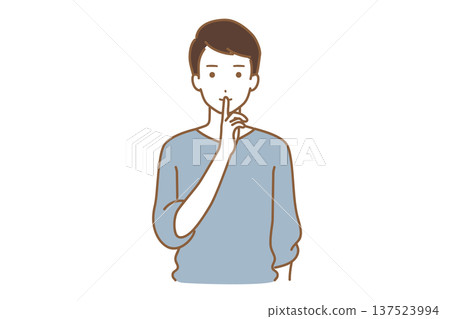 Man with finger over mouth 137523994