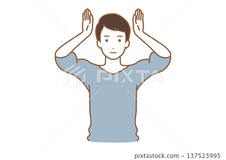 Man with hands on head Man with hands on head 137523995