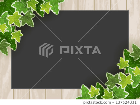 斜紋常春藤黑板，可愛，插圖，水彩 137524331