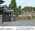 Tokyo Imperial Palace Gate and Cherry Blossoms 137524674