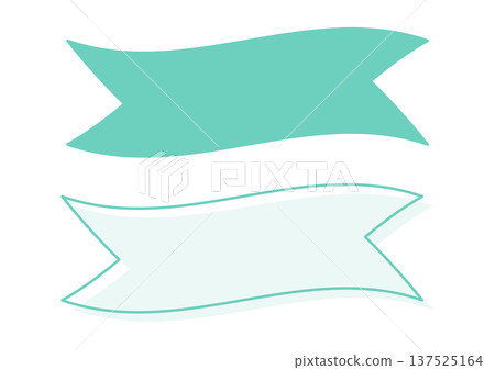 Flag-shaped ribbon banner, ribbon, and header frame set for title background Flag-shaped ribbon banner, ribbon, and header frame set for title background 137525164