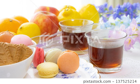 Colorful tea time background Colorful tea time background 137525214