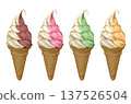 Mixed soft serve ice cream vanilla chocolate soft serve ice cream 137526504