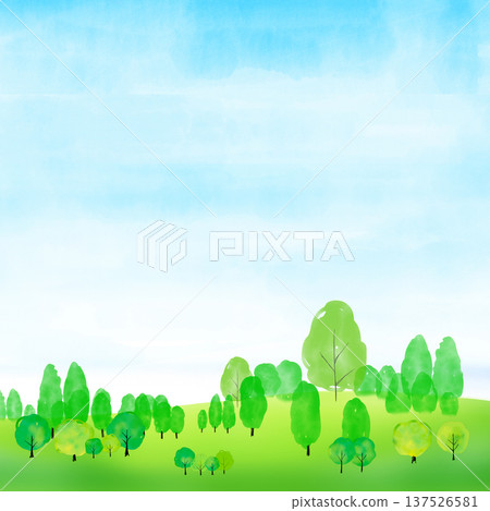 Refreshing blue sky landscape illustration Refreshing blue sky landscape illustration 137526581